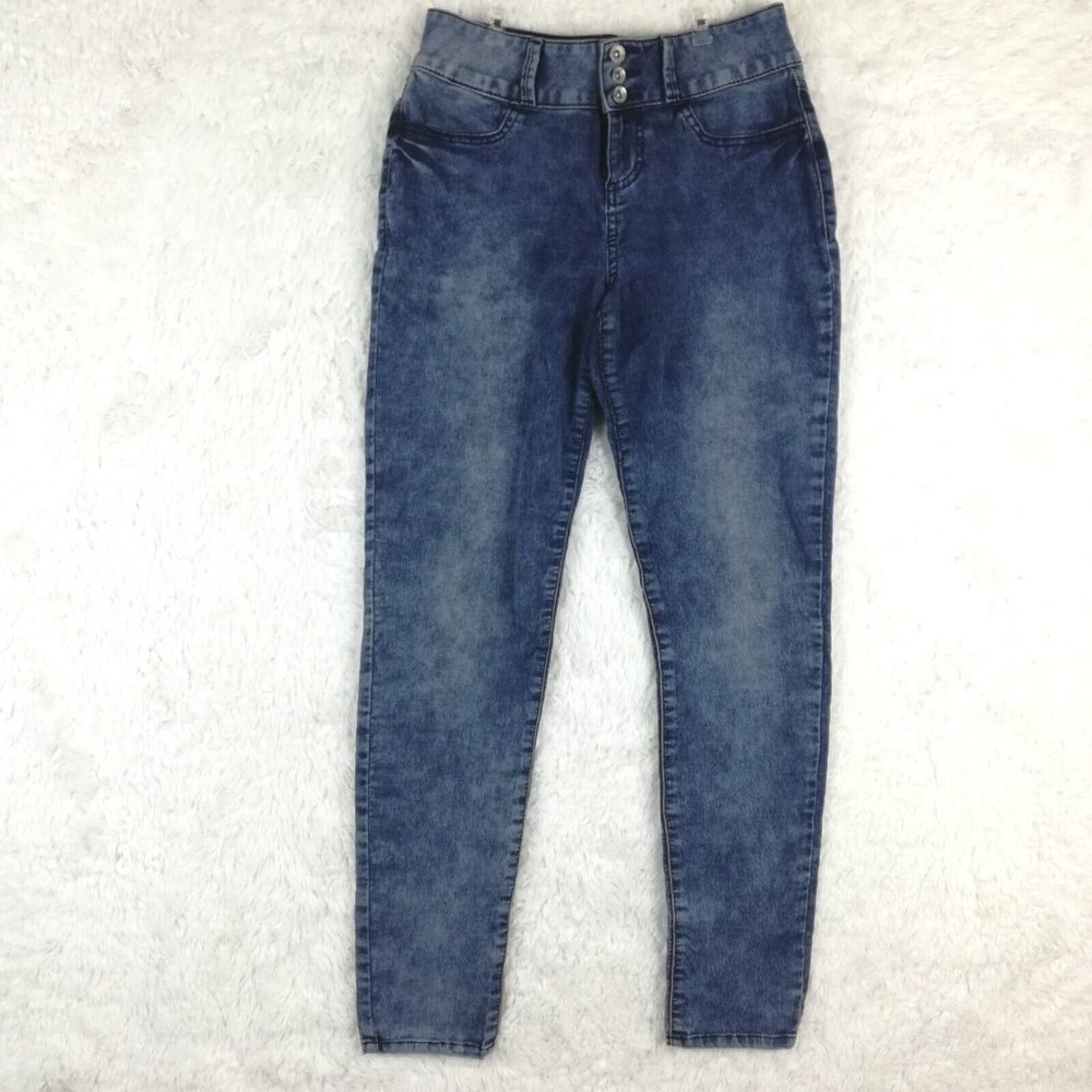 Lovesick Womens Jeans Super Skinny Blue Denim Acid‎ Wash Mid Rise Juniors 7